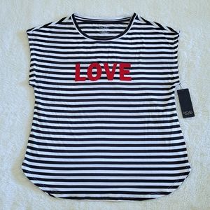Rachel Roy Striped "LOVE"♥️ Tee👕  - NWT